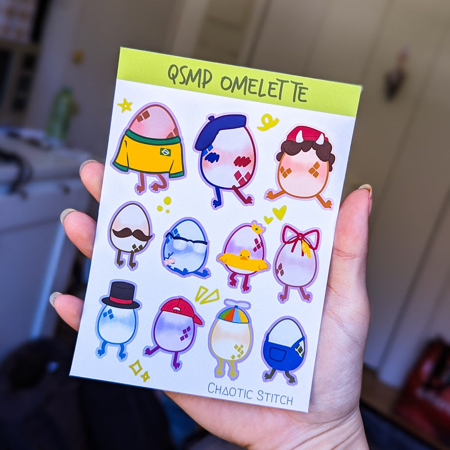 OMELETTE - QSMP Inspired Sticker Sheet