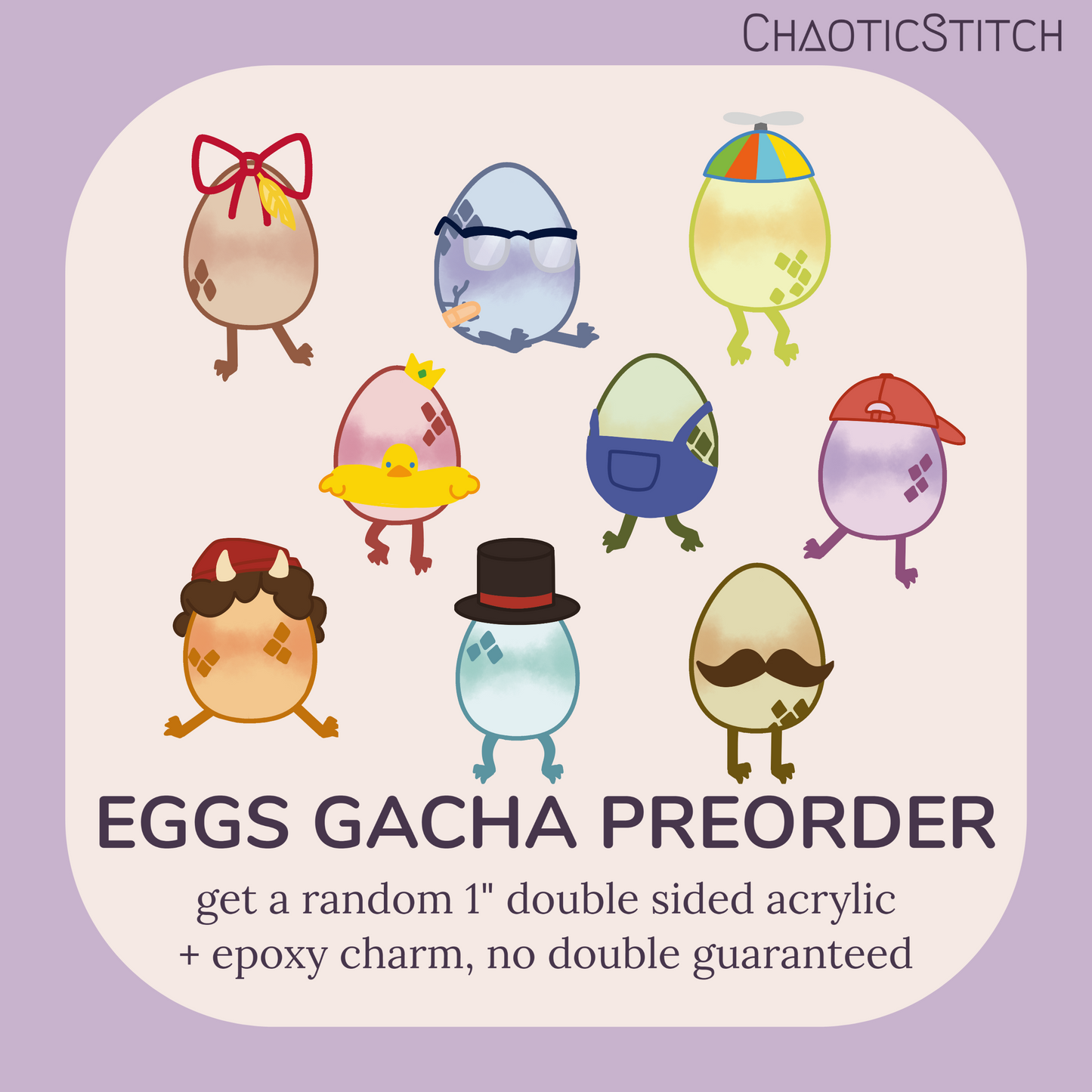 PREORDER - EGG FAMILY GACHA - QSMP inspired phone charms
